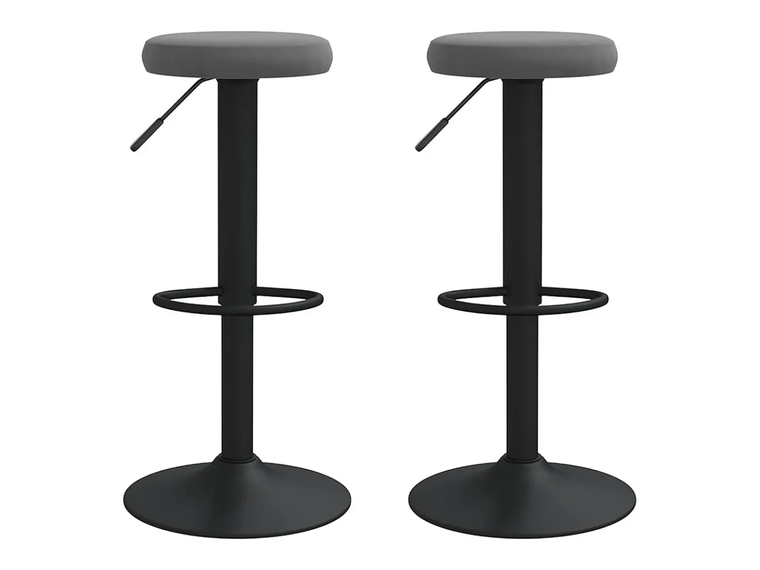 Banco*vidaxl Bancos de bar 2 pcs veludo -escuro Cinzento