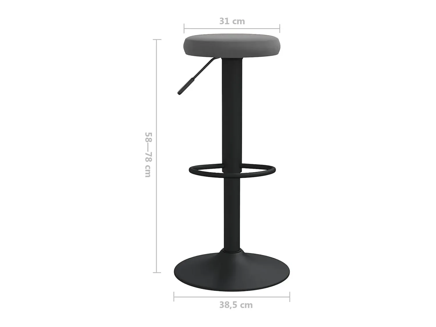 Banco*vidaxl Bancos de bar 2 pcs veludo -escuro Cinzento