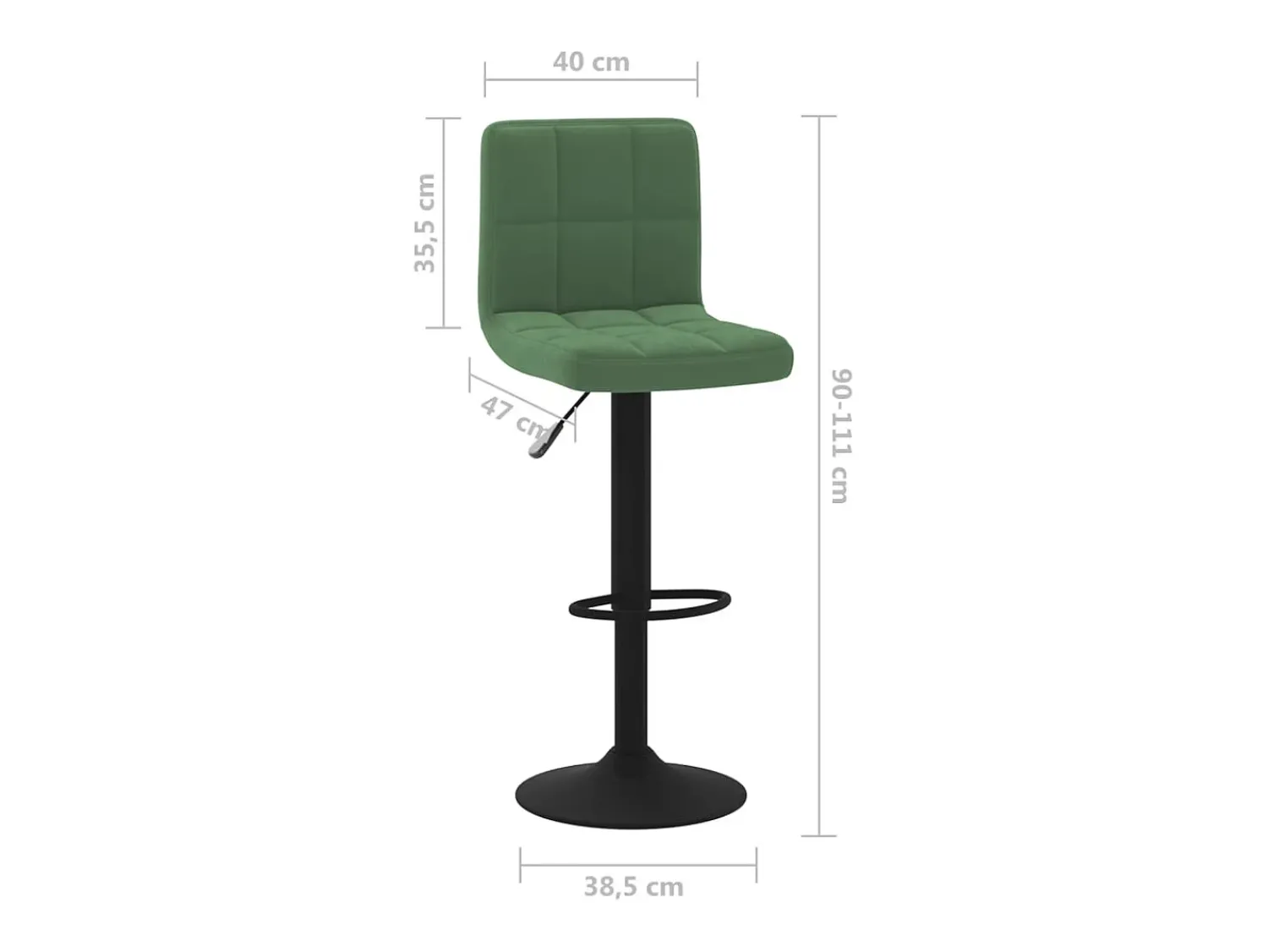 Banco*vidaxl Bancos de bar 2 pcs veludo -escuro Verde