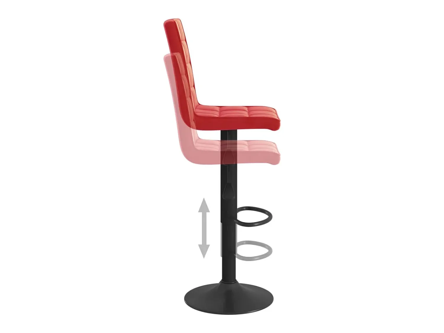 Banco*vidaxl Bancos de bar 2 pcs veludo tinto Vermelho