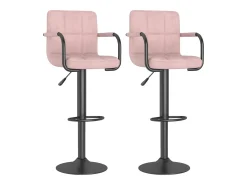 Banco*vidaxl Bancos de bar 2 pcs veludo Rosa