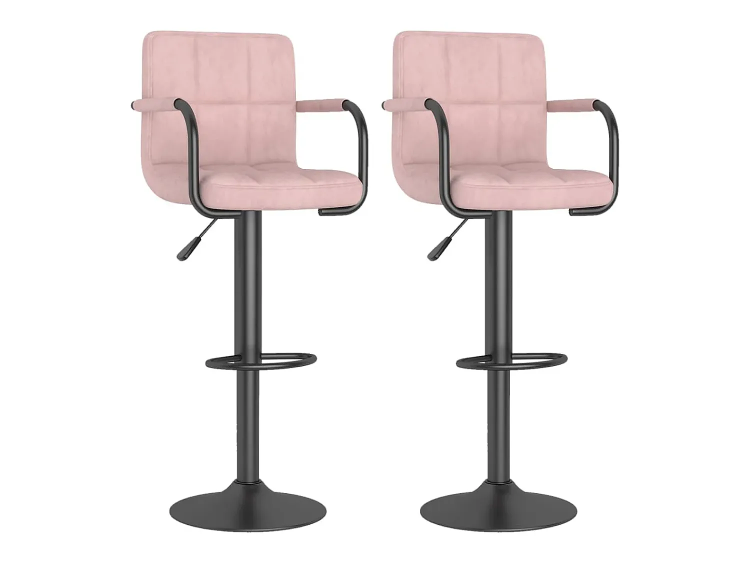 Banco*vidaxl Bancos de bar 2 pcs veludo Rosa