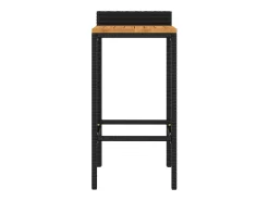 vidaxl Bancos de bar 4 pcs vime PE e madeira de acácia maciça^ Banco