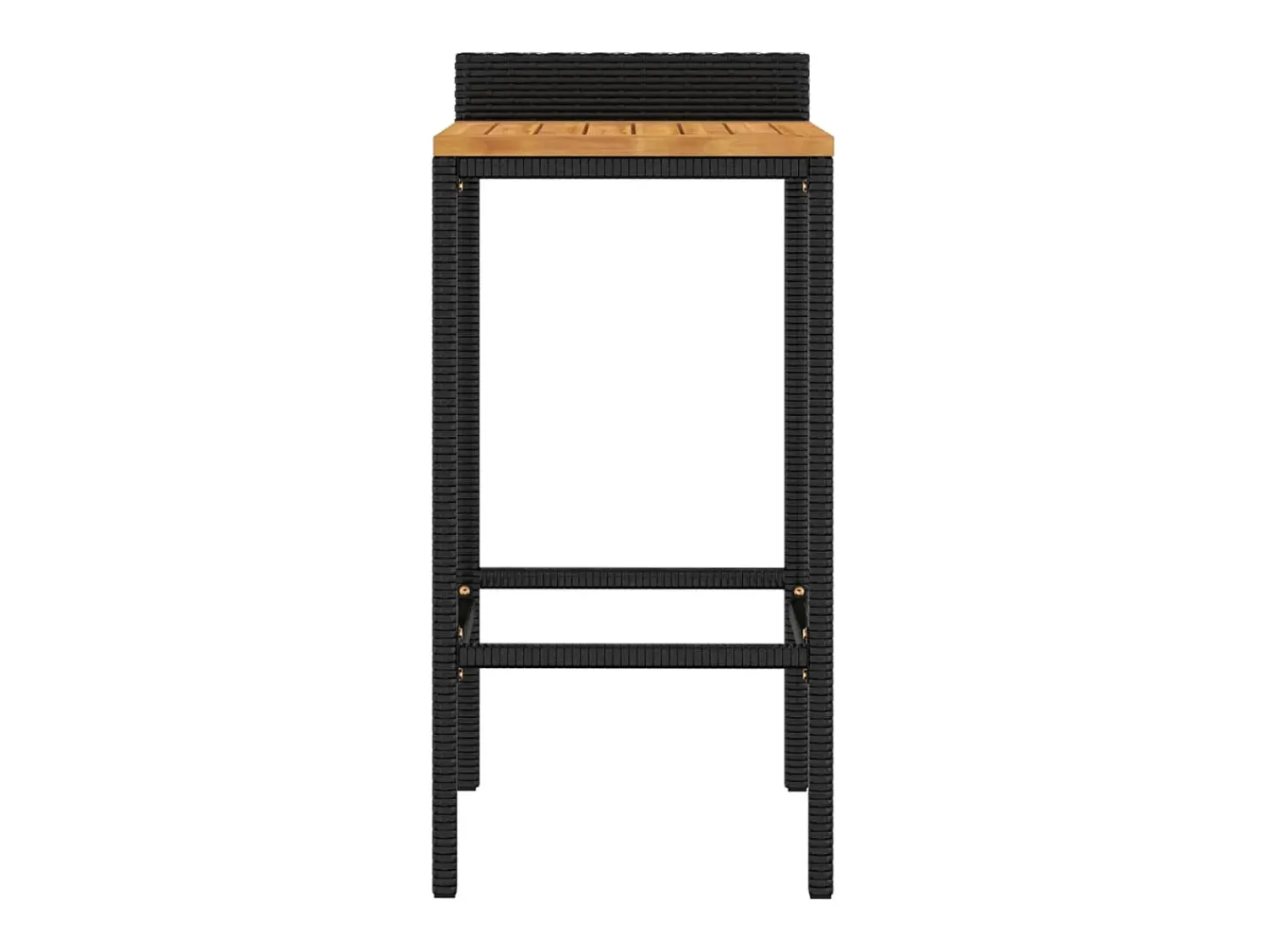 vidaxl Bancos de bar 4 pcs vime PE e madeira de acácia maciça^ Banco