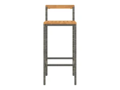 Outlet vidaxl Bancos de bar 2 pcs vime PE e madeira de acácia maciça Cinzento