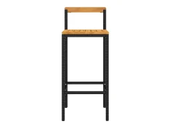 vidaxl Bancos de bar 4 pcs vime PE e madeira de acácia maciça^ Banco