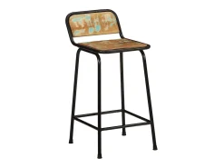 Banco*vidaxl Bancos de bar 4 pcs 46x35,5x80 cm Madeira Maciça Recuperada Natural claro