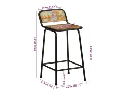 Banco*vidaxl Bancos de bar 4 pcs 46x35,5x80 cm Madeira Maciça Recuperada Natural claro
