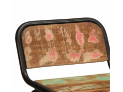 Banco*vidaxl Bancos de bar 4 pcs 46x35,5x80 cm Madeira Maciça Recuperada Natural claro