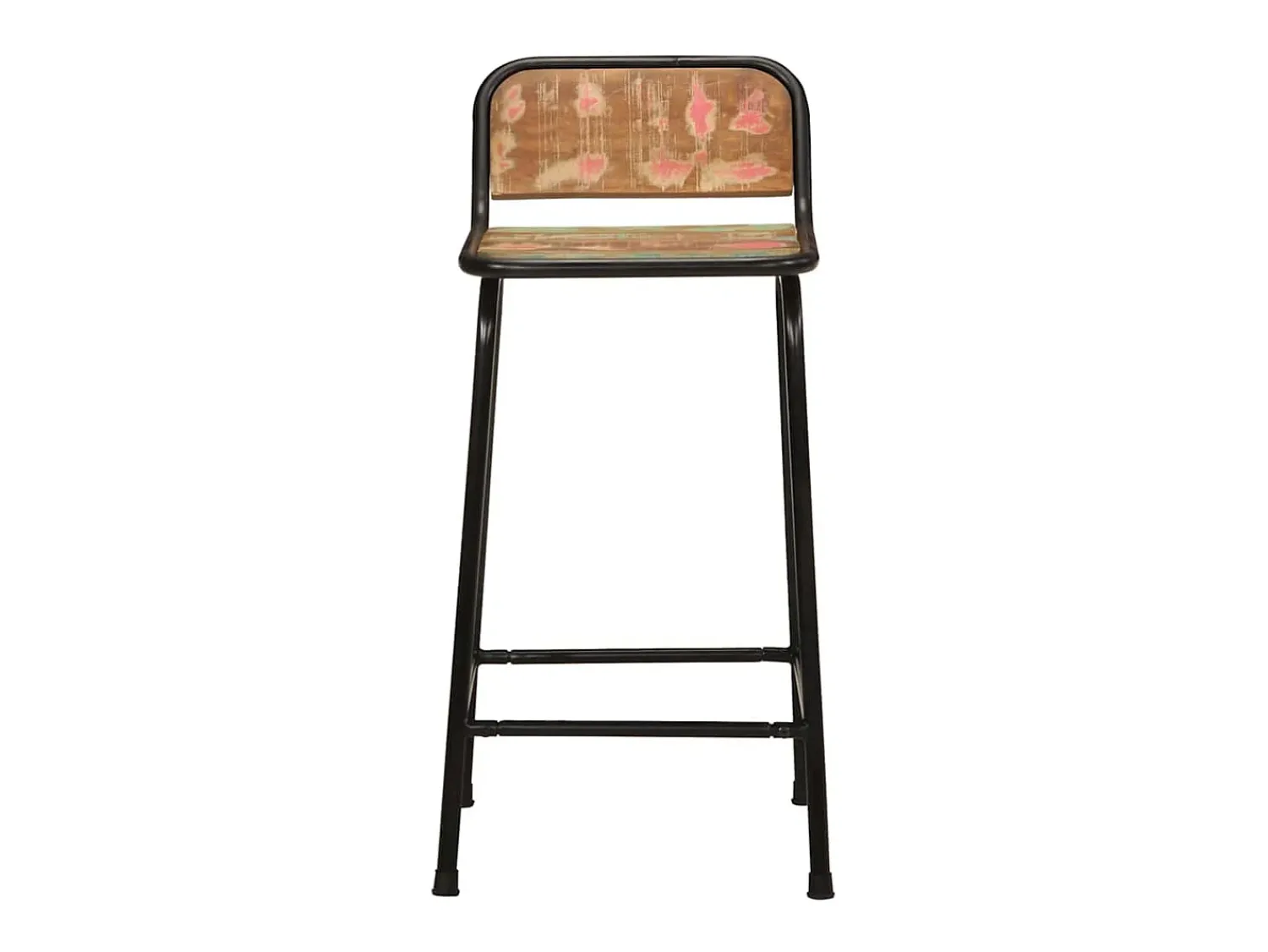 Banco*vidaxl Bancos de bar 4 pcs 46x35,5x80 cm Madeira Maciça Recuperada Natural claro