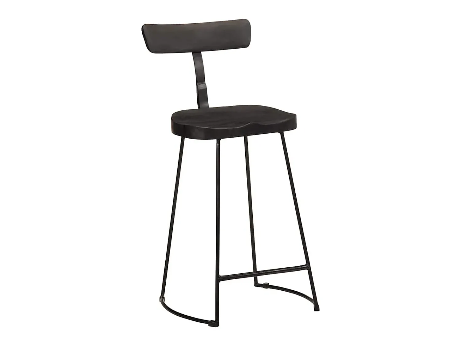 New vidaxl Bancos de bar 2 pcs 49x43x88 cm madeira de mangueira maciça Preto