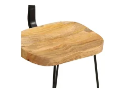 Banco*vidaxl Bancos de bar 2 pcs 49x43x79 cm madeira de mangueira maciça Natural claro