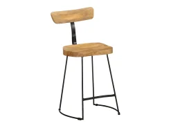 Banco*vidaxl Bancos de bar 2 pcs 49x43x79 cm madeira de mangueira maciça Natural claro