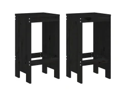 Banco* Bancos de bar 2 pcs 40x36x75 cm madeira de pinho maciça PT187358 Preto