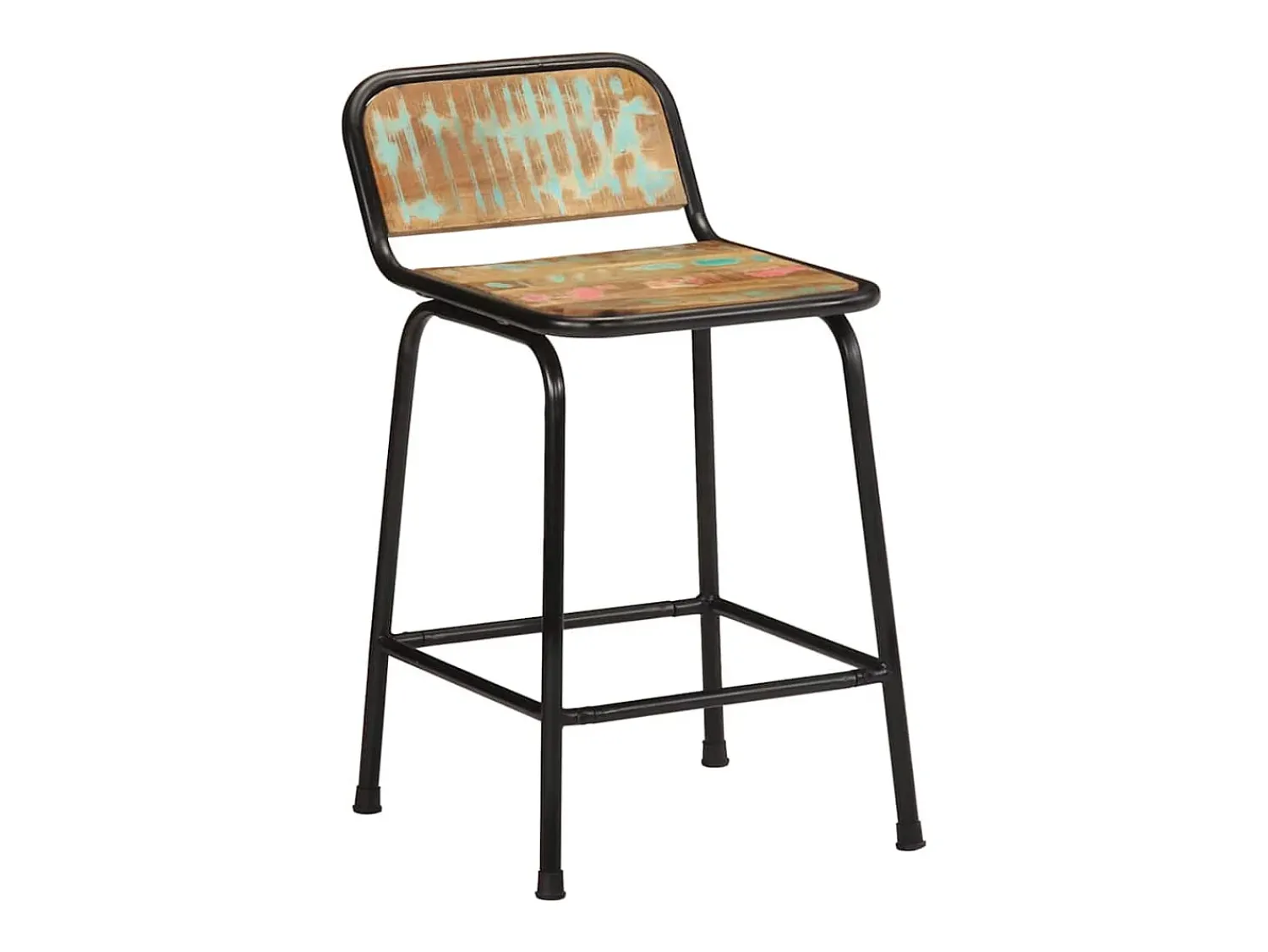 Banco|vidaxl Bancos de bar 2 pcs 46x35,5x70 cm Madeira Maciça Recuperada Natural claro