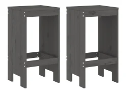 Discount Bancos de bar 2 pcs 40x36x75 cm madeira de pinho maciça cinza PT434452 Cinzento