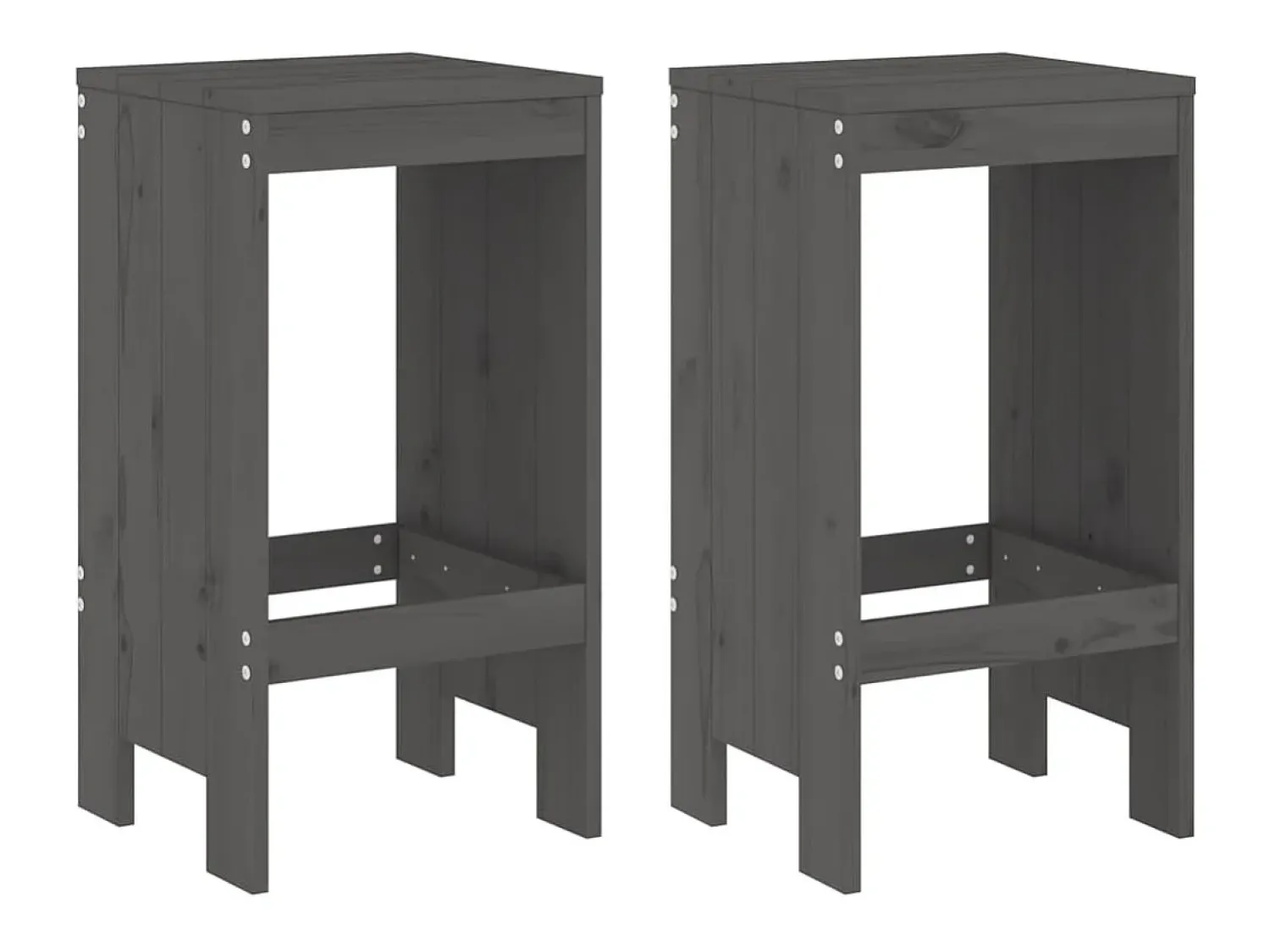 Discount Bancos de bar 2 pcs 40x36x75 cm madeira de pinho maciça cinza PT434452 Cinzento