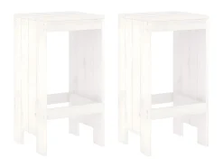 Banco| Bancos de bar 2 pcs 40x36x75 cm madeira de pinho maciça PT194866 Branco