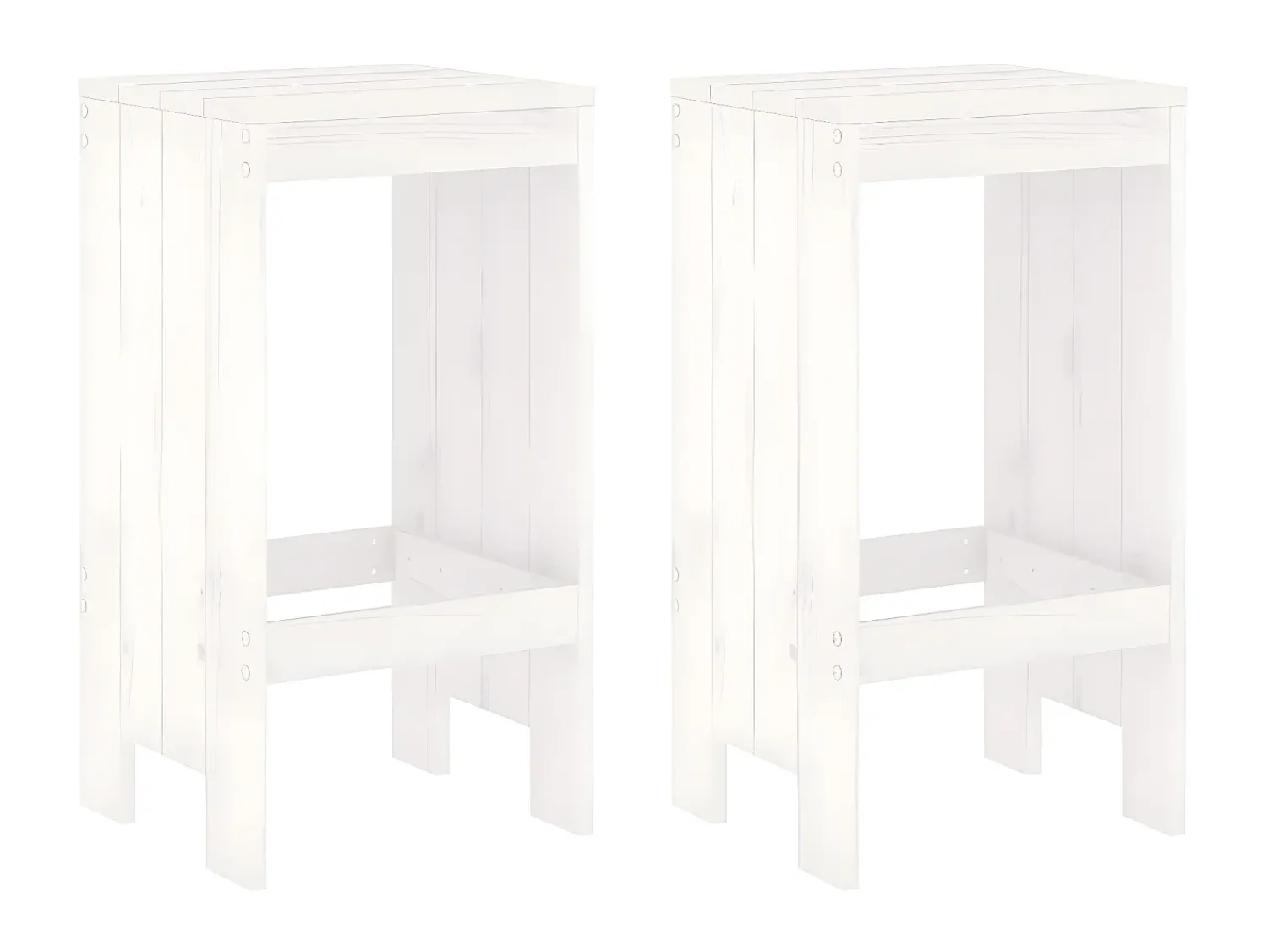 Banco| Bancos de bar 2 pcs 40x36x75 cm madeira de pinho maciça PT194866 Branco