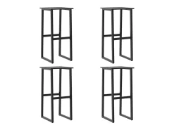 Banco* Bancos de bar 4 pcs 38x38x80 cm aço revestido a pó PT297173 Preto
