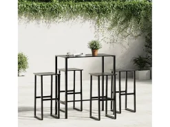 Banco* Bancos de bar 4 pcs 38x38x80 cm aço revestido a pó PT297173 Preto
