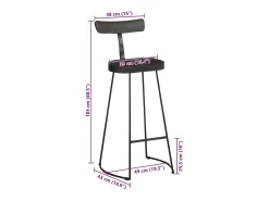 vidaxl Bancos de bar 2 pcs 49x43x103 cm madeira de mangueira maciça^ Banco