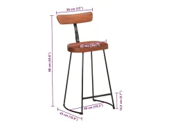 Banco*vidaxl Bancos de bar 2 pcs 49x43x88 cm madeira de mangueira maciça Natural claro