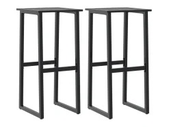Bancos de bar 2 pcs 38x38x80 cm aço revestido a pó PT919288^ Banco