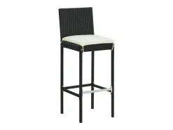 vidaxl Bancos de bar com almofadões 6 pcs vime PE^ Banco