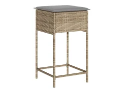 Banco* Bancos de bar com almofadões para jardim 2 pcs vime PE PT411954 Bege