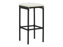 Hot vidaxl Bancos de bar com almofadões 4 pcs vime PE Preto