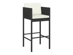 Bancos de bar com almofadões 2 pcs vime PE PT381730^ Banco