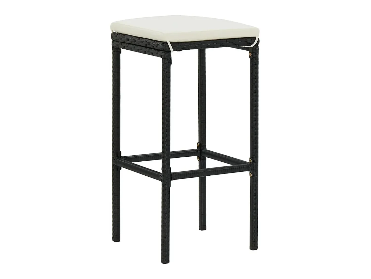 Online Bancos de bar com almofadões 3 pcs vime PE PT950137 Preto