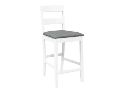 Banco*vidaxl Bancos de bar com almofadões 2pcs madeira de seringueira maciça Branco