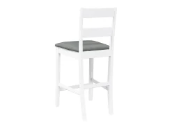 Banco*vidaxl Bancos de bar com almofadões 2pcs madeira de seringueira maciça Branco