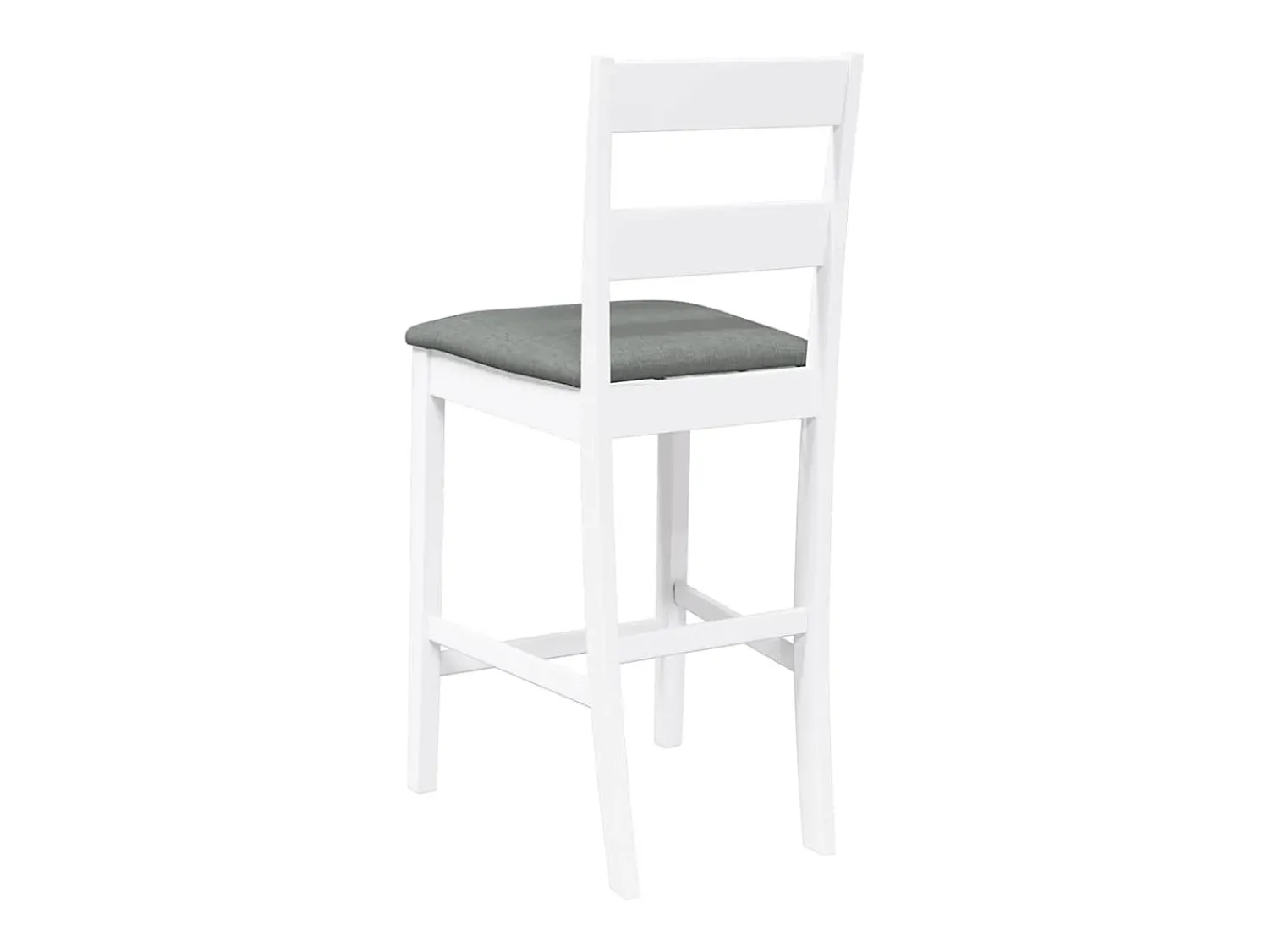 Banco*vidaxl Bancos de bar com almofadões 2pcs madeira de seringueira maciça Branco