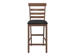 Discount vidaxl Bancos de bar com almofadões 2pcs madeira de seringueira maciça Castanho