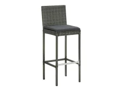 vidaxl Bancos de bar com almofadões 6 pcs vime PE^ Banco