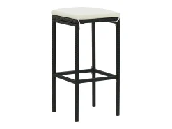 Banco*vidaxl Bancos de bar com almofadões 6 pcs vime PE Preto