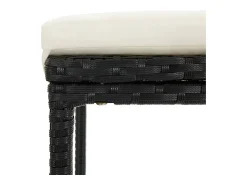 Banco*vidaxl Bancos de bar com almofadões 6 pcs vime PE Preto