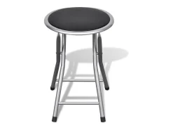 Banco| Bancos de bar dobráveis 4 pcs couro artificial PT476916 Preto