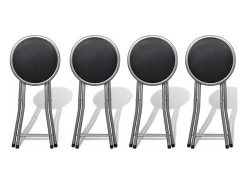 Banco| Bancos de bar dobráveis 4 pcs couro artificial PT476916 Preto