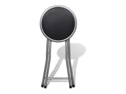 Banco| Bancos de bar dobráveis 4 pcs couro artificial PT476916 Preto