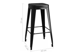 vidaxl Bancos de bar empilháveis 2 pcs metal Preto