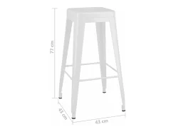 Banco*vidaxl Bancos de bar empilháveis 2 pcs metal Branco