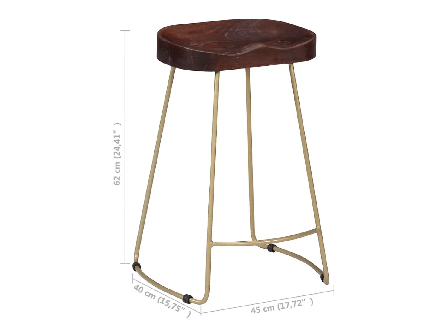 Discount vidaxl Bancos de bar Gavin 2 pcs madeira mangueira maciça Natural claro