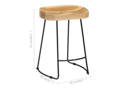 Banco|vidaxl Bancos de bar Gavin 2 pcs madeira mangueira maciça Natural claro