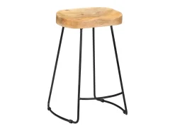 Best vidaxl Bancos de bar Gavin 2 pcs madeira mangueira maciça Natural claro