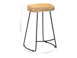 Best vidaxl Bancos de bar Gavin 2 pcs madeira mangueira maciça Natural claro
