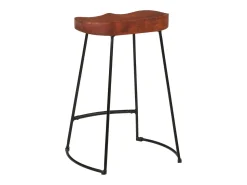 Best vidaxl Bancos de bar Gavin 2pcs 45x40x63cm madeira de mangueira maciça Natural claro